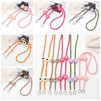 Ремешок для мобильного телефона через плечо, плюшевый ремешок для телефона с шариками из бисера, осень и зима розовый