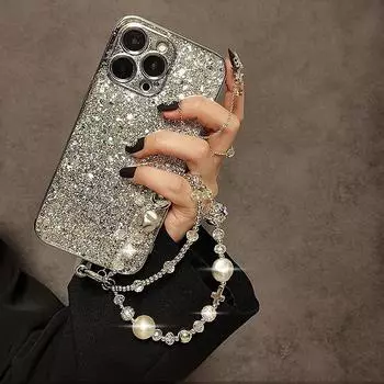 Ремешок для мобильного телефона на запястье, женская ручная двойная цепочка, короткая, антипотеря, чехол для мобильного телефона, подвеска для ключей, ремешок для телефона