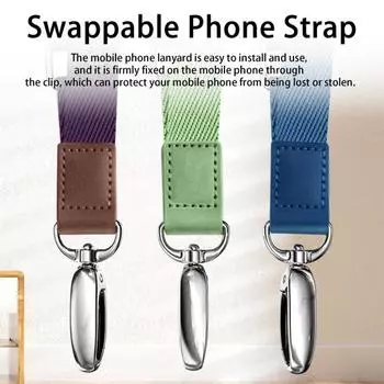 Ремешок для мобильного телефона, регулируемая длина, крепление через плечо, широкая шея, аксессуары для ремешка с защитой от потери чёрный