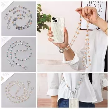 Ремешок для мобильного телефона, ремешок через плечо с кристаллами для мобильного телефона, подвеска для мобильного телефона «Любовь» из бисера