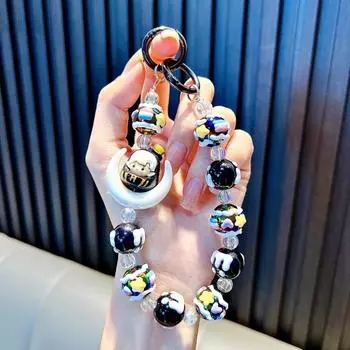 Ремешок для мобильного телефона с бусинами, подвеска в виде луны, веревка для нового телефона