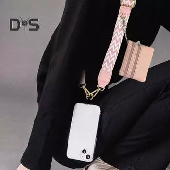 Ремешок для мобильного телефона с небольшим карманом на молнии, мини-держатель для карт, этнический стиль, съемный ремешок для телефона, регулируемая длина, мобильный телефон Clip And Go A