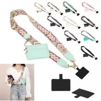 Ремешок для мобильного телефона, сумка через плечо для ключей, помады, монет, на молнии, регулируемая длина L