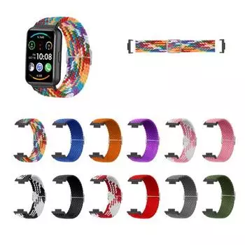 Ремешок для наручных часов, регулируемый эластичный, дышащий, мягкий плетеный ремешок для умных часов, сменный ремешок для часов Huawei Fit 2