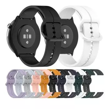 Ремешок для наручных часов с плоской канавкой, регулируемый водостойкий силиконовый ремешок для ношения, гибкий ремешок для наручных часов для Amazfit GTR Mini 20mm белый