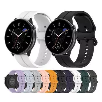 Ремешок для наручных часов с плоской канавкой, регулируемый водостойкий силиконовый ремешок для ношения, гибкий ремешок для наручных часов для Amazfit GTR Mini 20mm