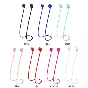 Ремешок для наушников для AirPods 1 2 3 Pro, силиконовый держатель для веревки с защитой от потери (розовый)