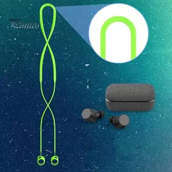 Ремешок для наушников с защитой от потери, точные отверстия, сверхлегкий силиконовый ремешок для наушников с защитой от падения, веревочный шнур для Sennheiser MOMENTUM True Wireless2 чёрный