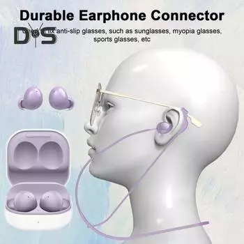 Ремешок для наушников с защитой от потери, веревка для держателя, износостойкая, приятная для кожи, водонепроницаемая, спортивная гарнитура для очков, веревка для Samsung Galaxy Buds Pro чёрный