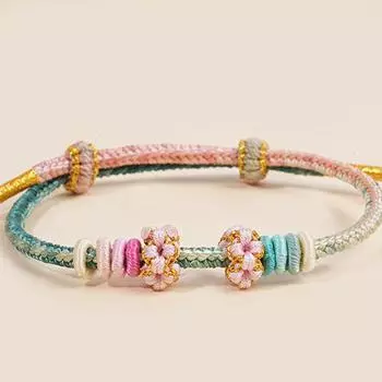 Ремешок для переноски Blossom Knot Сделай сам Ремешок для переноски Полуфабрикаты Вязаный вручную шнур Браслет Узел цветка персика Женский ручной работы Плетеный шнур Подарок Peach Blossom Knot Hand Rope