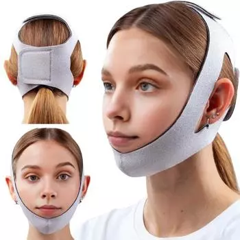 Ремешок для подбородка от храпа, регулируемый, дышащий, удерживающий рот закрытым, универсальный, для мужчин и женщин, средство для сна, ремешок для челюсти от храпа, корректор дыхания светло-серый