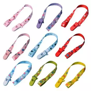 Ремешок для пустышки Fruir с зажимом для соски, ремень для соски с принтом, держатель для соски Strawberry* синий