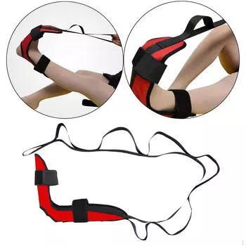 Ремешок для растяжки связок йоги для ног для физических упражнений, чёрный