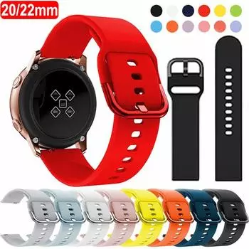 Ремешок для Samsung Galaxy Watch 3 46 мм/42 мм/Active 2 44 мм 40 мм gear S3 S4 S2 Frontier Classic Sport Band Силиконовый браслет для часов Huawei 3 GT/GT2 2e 22mm watch band