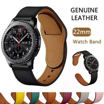 Ремешок для Samsung Galaxy Watch 46 мм Gear S3 classic frontier для часов huawei gt 2/2e Amazfit GTR Ремешок из натуральной кожи 22 мм Аксессуары Браслет 22mm watch band