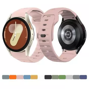 Ремешок для Samsung Galaxy Watch 7 40 мм, без зазоров, пористость, подходит для мужчин, аксессуары для Galaxy Watch 6, классический ремешок для часов 43/47 мм Galaxy watch 7 чёрный