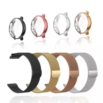 Ремешок для Samsung Galaxy Watch Active 2, 40 мм, 44 мм, ремешок с защитным чехлом из ТПУ, экран часов 3, 41 мм, 45 мм, аксессуары для браслета