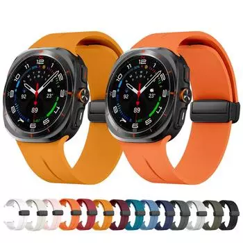 Ремешок для Samsung Galaxy Watch Ultra 47 мм, ремешок для походов, мужской и женский, силиконовый, магнитный, аксессуары для Galaxy Watch Ultra, ремешок для часов Galaxy watch ultra чёрный