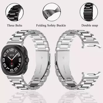 Ремешок для Samsung Galaxy Watch Ultra 47 мм, деловой стиль, нержавеющая сталь, регулируемый ремешок для Galaxy Watch Ultra WatchStrap Galaxy Watch Ultra