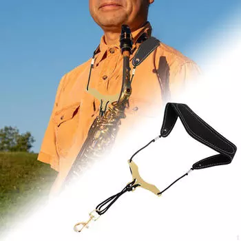 Ремешок для шеи саксофона, регулируемый, прочный, профессиональный ремешок для духовых инструментов с пряжкой для начинающих