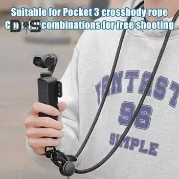 Ремешок для шнурка с защитой от потери, шейный ремень для камер Insta360 X4, регулируемая длина, плетеный ремешок для камеры Pocket 3 жёлтый