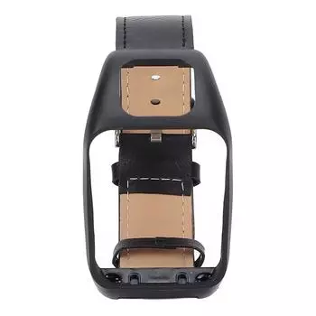 Ремешок для смарт-часов, кожаный ремешок для наручных часов в стиле ретро для TOMTOM Runner3 AdventurerBlack чёрный