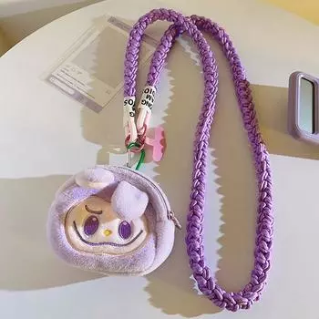 Ремешок для телефона через плечо Labubu с маленьким кошельком, симпатичная помада, сумка для наушников, кошелек для iPhone, Samsung, Huawei, Xiaomi