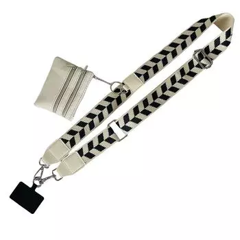 Ремешок для телефона Clip and Go Crossbody с кошельком, регулируемый ремень для телефона Hands Free, для женщин и мужчин, для путешествий, шопинга, прогулок Black
