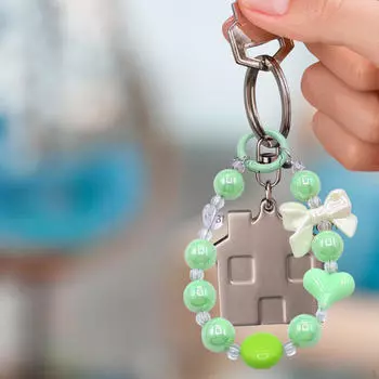 Ремешок для телефона с цепочкой из бисера, акриловые бусины, украшение для сумки, ручка зелёный