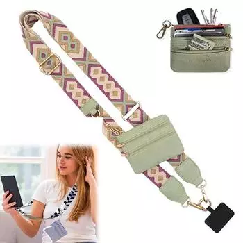 Ремешок для телефона с чехлом на молнии, ремешок для телефона с кошельком, ремешок через плечо для телефона, через плечо для женщин и девочек