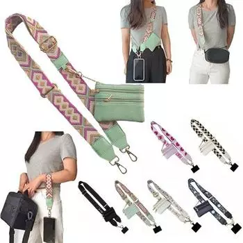 Ремешок для телефона с карманом на молнии, регулируемый дизайн, износостойкий, широкое применение, сумка-кошелек через плечо розовый