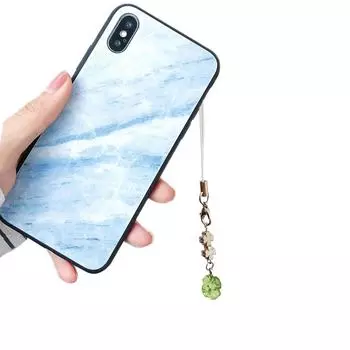 Ремешок для телефона с клевером удачи регулируемой длины, зеленый прочный брелок из акрила и сплава для мобильных телефонов и сумок зелёный