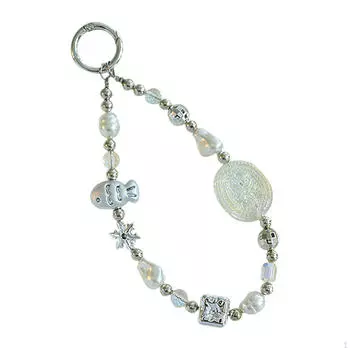 Ремешок для телефона с подвесками из бисера, милый браслет, подарок на день рождения, шнурок с бусинами