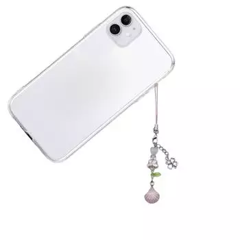 Ремешок для телефона в виде ракушки, подвеска в виде четырехлистного клевера, брелок для ключей, цепочка для мобильного телефона с цветочным узором, ремешок для сумки, кошелька