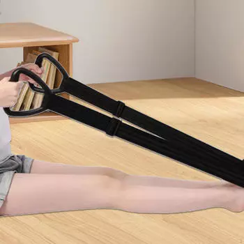 Ремешок для тренировки лодыжки, подходит для женщин и мужчин, гибкий, регулируемый, для йоги чёрный