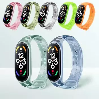 Ремешок для Xiaomi Mi Band 7, ремешок для часов, силиконовый браслет, сменный камуфляжный ремешок для Xiaomi Mi Band 7, 5, 6, аксессуары для смарт-часов, браслет For mi band 7 5 6 оранжевый