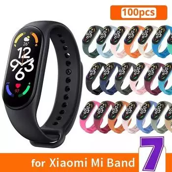 Ремешок для Xiaomi Mi Band 7 Smart Band 6 5 4 3 Силиконовый браслет Сменный ремешок для часов Спортивный водонепроницаемый ремешок xiao mi Band 7 Мягкий ремешок For mi band 5 or 6
