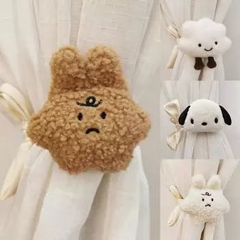 Ремешок для занавески с мультяшной куклой, милый ремень для штор в форме облака, пряжка для занавесок, зажим, декор, подвесной ремень с медведем