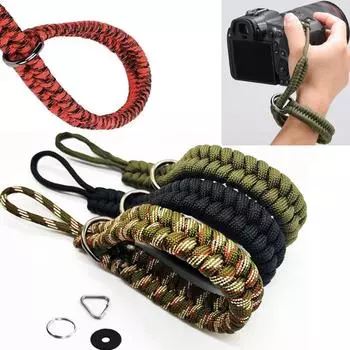 Ремешок для запястья ручной работы Ouick Release Wrist Lanyard Регулируемый ремень безопасности для Canon Nikon Sony Fuji Leica Olympus чёрный