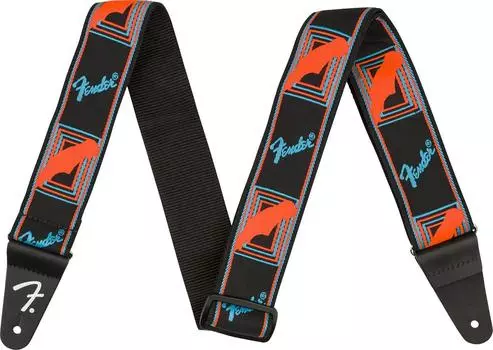 Ремешок Fender Strap Neon с монограммой, синий, оранжевый