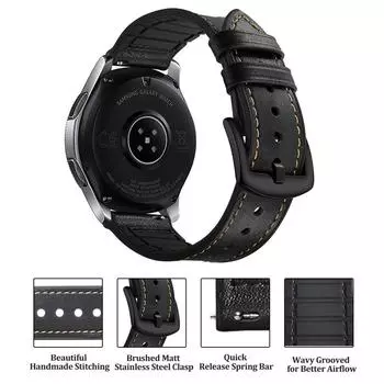 Ремешок Gear S3 Frontier для часов Samsung Galaxy, ремешок 46 мм, кожаный браслет 22 мм, часы Huawei GT Amazfit stratos 2/Pace S 3 46