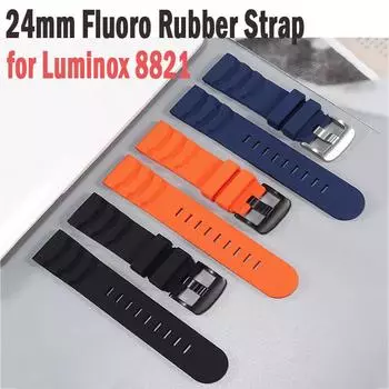 Ремешок из фторкаучука 24 мм для Luminox 8821, мужской водонепроницаемый силиконовый спортивный браслет, аксессуары для часов