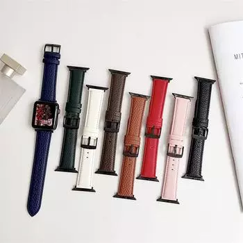 Ремешок из искусственной кожи для Apple watch band 44 мм 45 мм 41 мм 40 мм 42 мм 38 мм браслет correa iWatch series 3 4 6 SE 7 8 9 ultra/2 49 мм 49/45/44/42mm белый