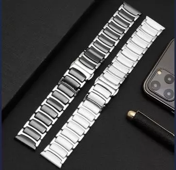 Ремешок из керамики и нержавеющей стали для Apple watch Ultra 2 1 9 8 7 45 мм 41 мм 49 мм Роскошный деловой браслет для iwatch 6 5 4 3SE 44 мм 42 мм 40 мм 38&40&41mm серебряный/белый