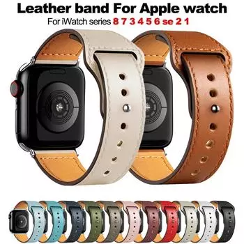 Ремешок из кожи для часов Apple Watch Band 44 мм 45 мм 41 мм 40 мм 42 мм 38 мм 49 мм 45 мм браслет Correa IWatch Series 8 Ultra 3 6 SE 7 ремешок 42mm 44mm 45mm 49mm