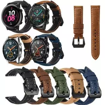 Ремешок из натуральной кожи для Garmin active Vivoactive 4 3 Music Vivomove HR Стиль, роскошный браслет, винтажный ремешок для часов из воловьей кожи