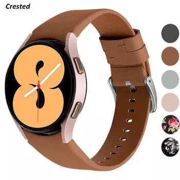 Ремешок из натуральной кожи для Samsung Galaxy Watch 4 6 classic 5 pro 46 мм 42 мм 44 мм 40 мм 45 мм браслет без зазоров Galaxy Watch 4 ремешок