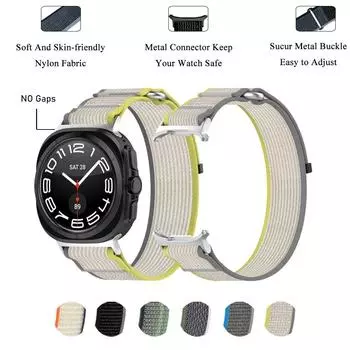 Ремешок из нейлона с полным покрытием для Samsung Galxy Ultra 47 мм, спортивные эластичные регулируемые аксессуары или ремешок для Galaxy Watch Ultra 47 мм Galaxy watch Ultra