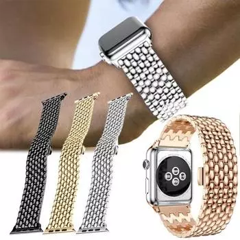 Ремешок из нержавеющей стали 38/42 мм, сменный ремешок для часов Apple iWatch