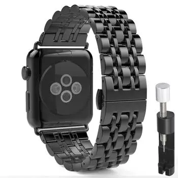 Ремешок из нержавеющей стали для Apple Watch 7, 8, 45 мм, 41 мм, 44 мм, 40 мм, 42 мм, ультра 49 мм, металлический ремешок, браслет подходит для IWatch 6 SE 5 4 3 2
